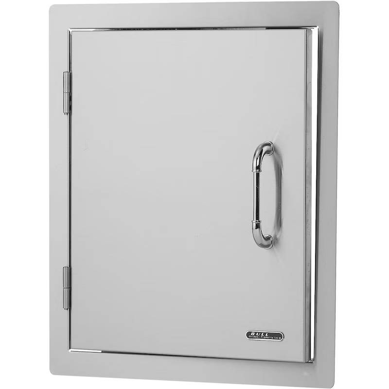 Bull 18-Inch Left Hinged Stainless Steel Single Access Door - Vertical
