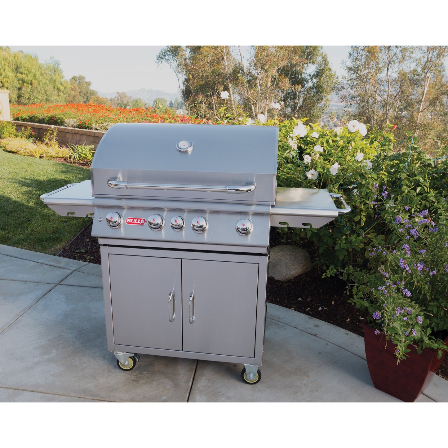 Bull Angus 30" Gas Grill | 4 Infrared Burners & Rotisserie Spit | Built-in or Freestanding on Cart