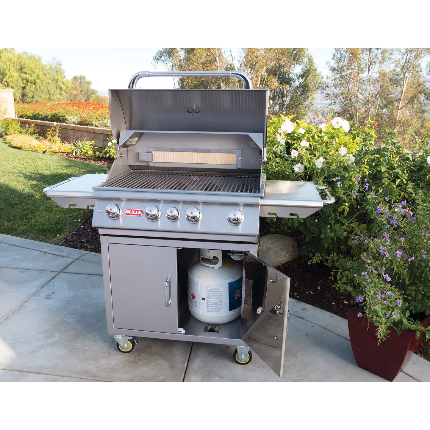 Bull Angus 30" Gas Grill | 4 Infrared Burners & Rotisserie Spit | Built-in or Freestanding on Cart