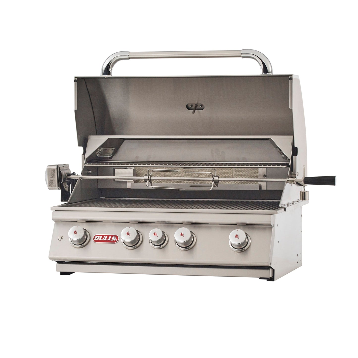 Bull Angus 30" Gas Grill | 4 Infrared Burners & Rotisserie Spit | Built-in or Freestanding on Cart