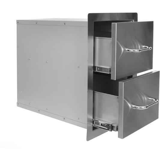 Bull 15-Inch Stainless Steel Double Access Drawer