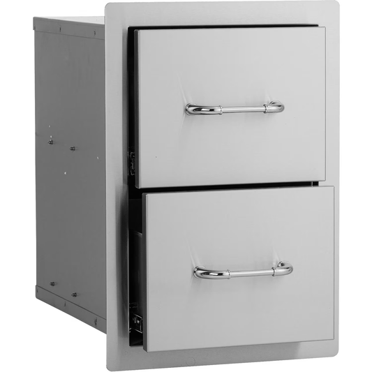 Bull 15-Inch Stainless Steel Double Access Drawer