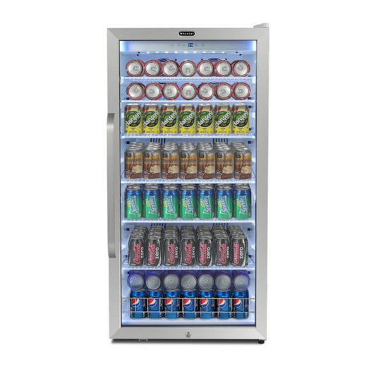 Whynter Stainless Steel Commercial Beverage Merchandiser with Superlit Door and Lock