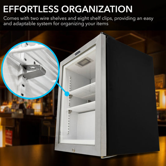 Whynter Countertop Reach In Display Glass Door Freezer | 1.8 cu ft