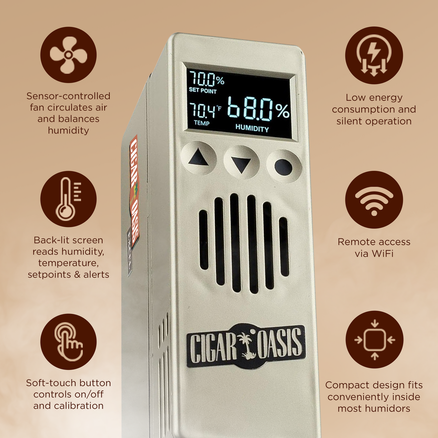 Cigar Oasis Excel 3.0 Electric Cigar Humidifier | 100-300 cigars