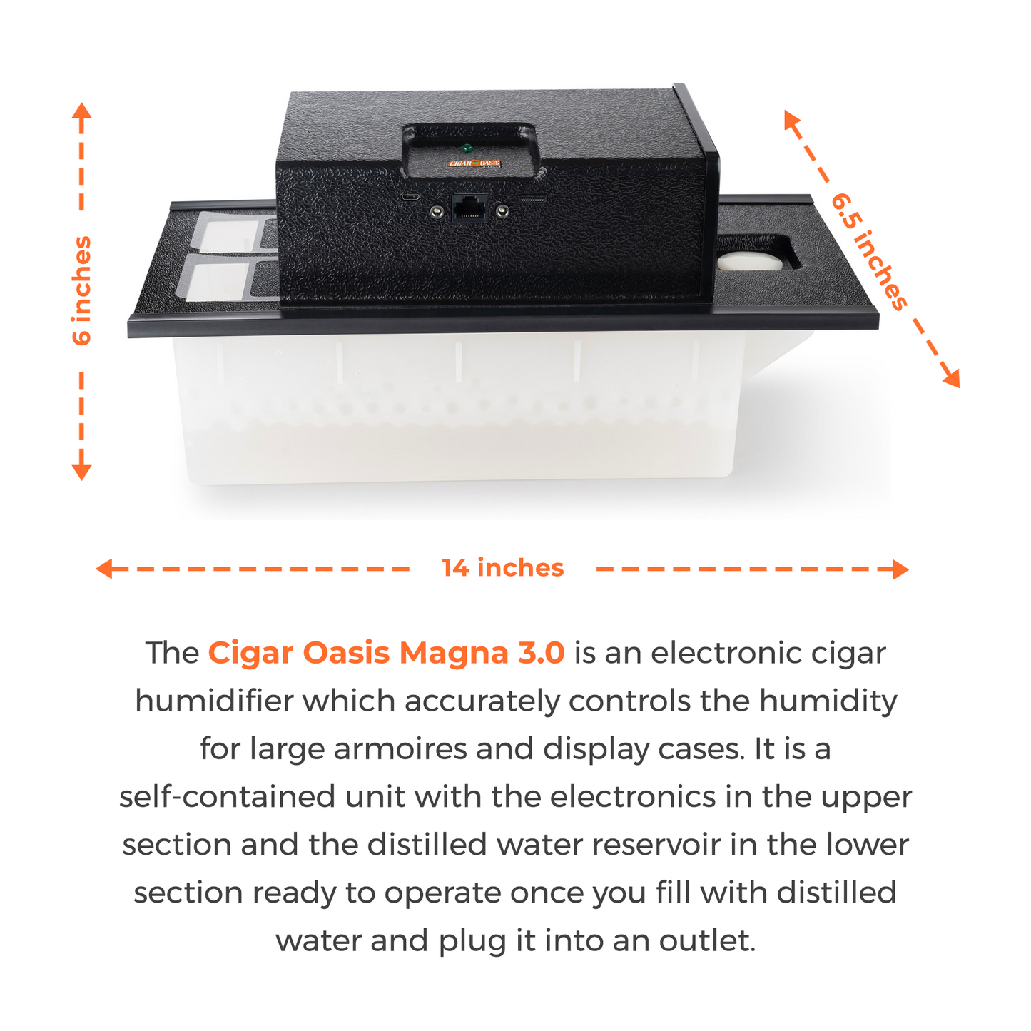 Cigar Oasis Magna 3.0 Electric Cigar Humidifier | 1000-3000 cigars