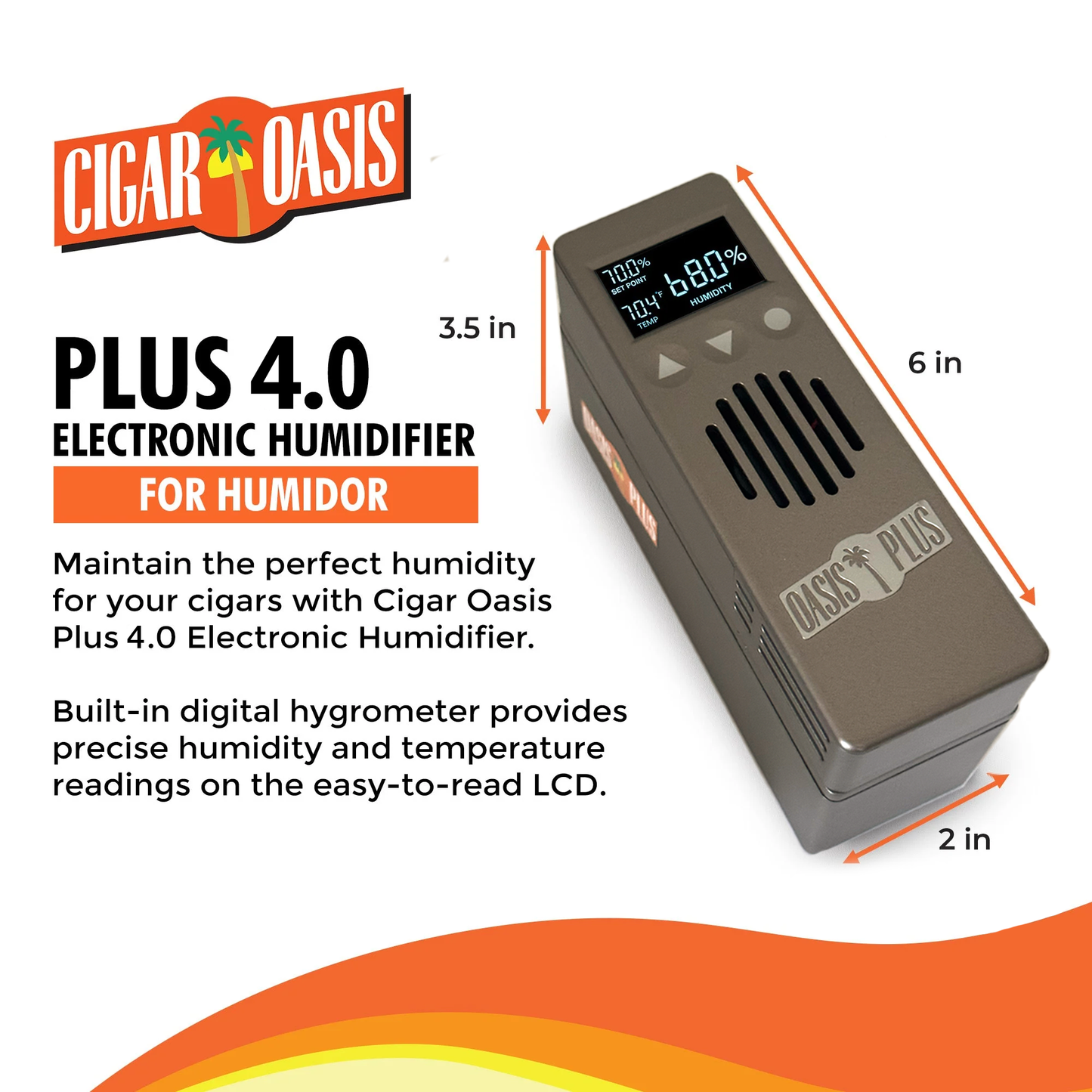 Cigar Oasis Plus 4.0 Electric Cigar Humidifier | 300-1000 Cigars