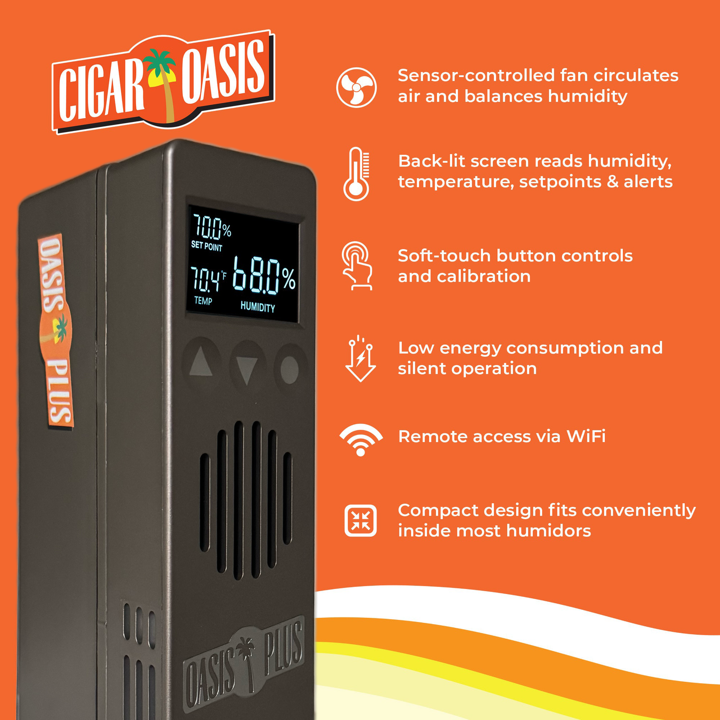 Cigar Oasis Plus 4.0 Electric Cigar Humidifier | 300-1000 Cigars
