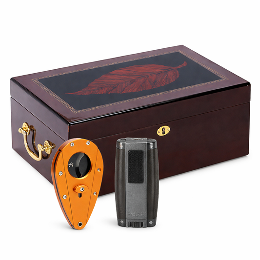 The Deauville Humidor Bundle #1 | Includes Xikar Turismo Lighter and Xikar Xi1 Cutter