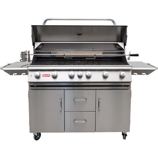 Bull Diablo 46" Freestanding Gas Grill | Infrared Burners & Rotisserie Spit | Freestanding on Cart