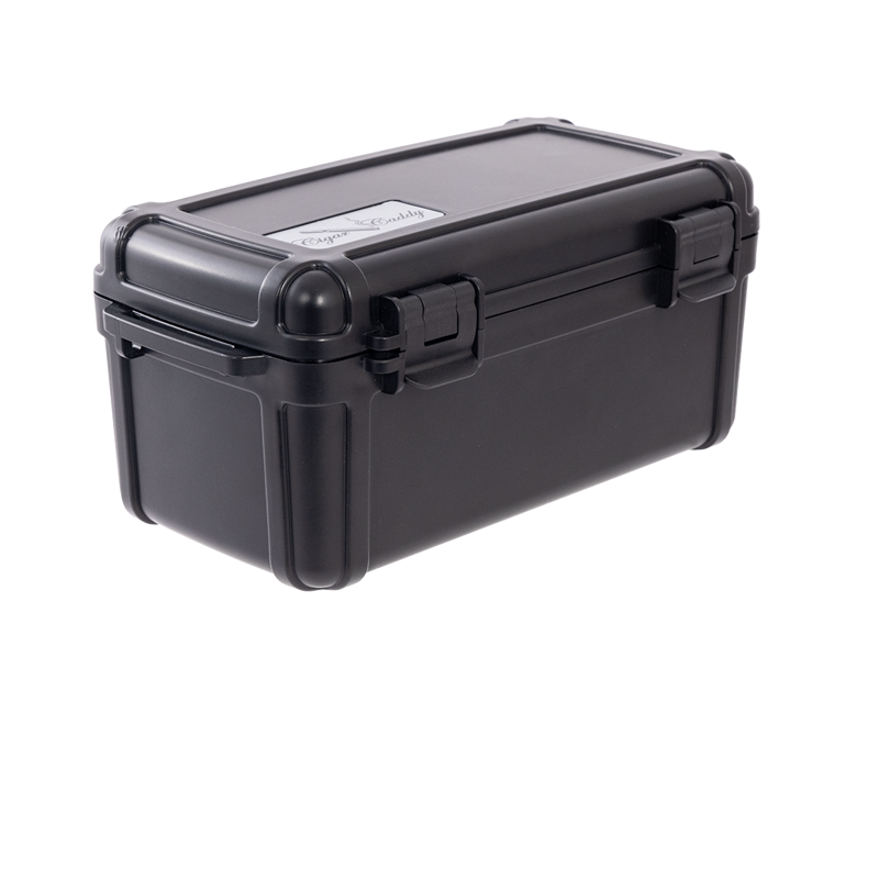 Cigar Caddy Tackle Box Black | 10 Count Travel Humidor For Cigars