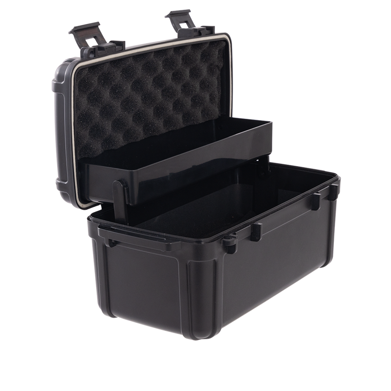 Cigar Caddy Tackle Box Black | 10 Count Travel Humidor For Cigars