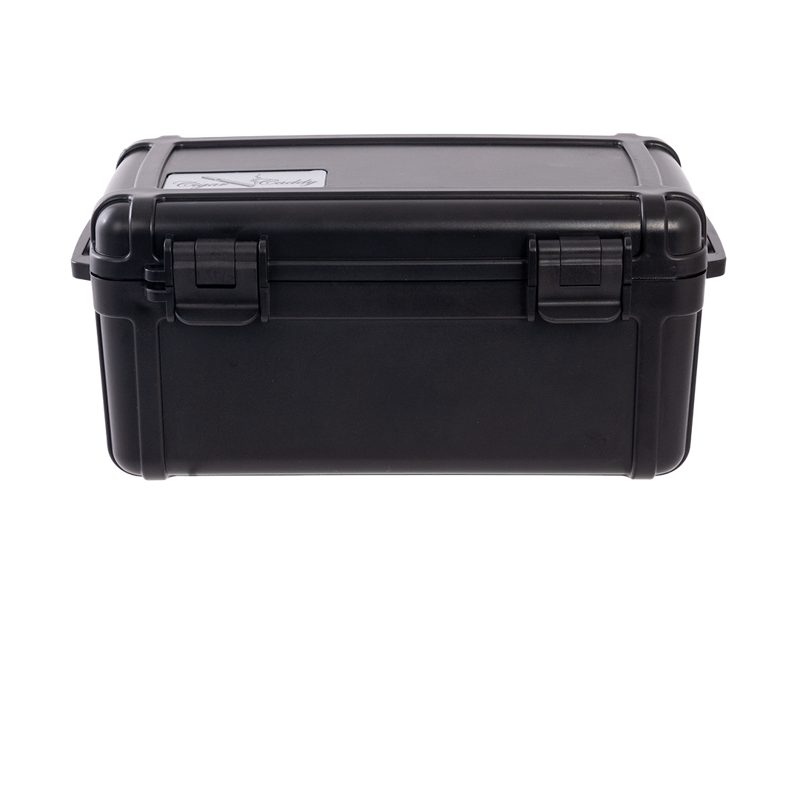 Cigar Caddy Tackle Box Black | 10 Count Travel Humidor For Cigars