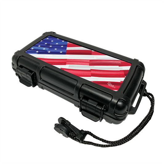 Cigar Caddy 5 Count Travel Humidor For Cigars- USA Flag Series