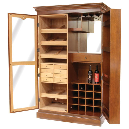 Humidor Supreme Wine Cabinet & Cigar Humidor Cabinet | Holds 3000 Cigars & 16 Bottles