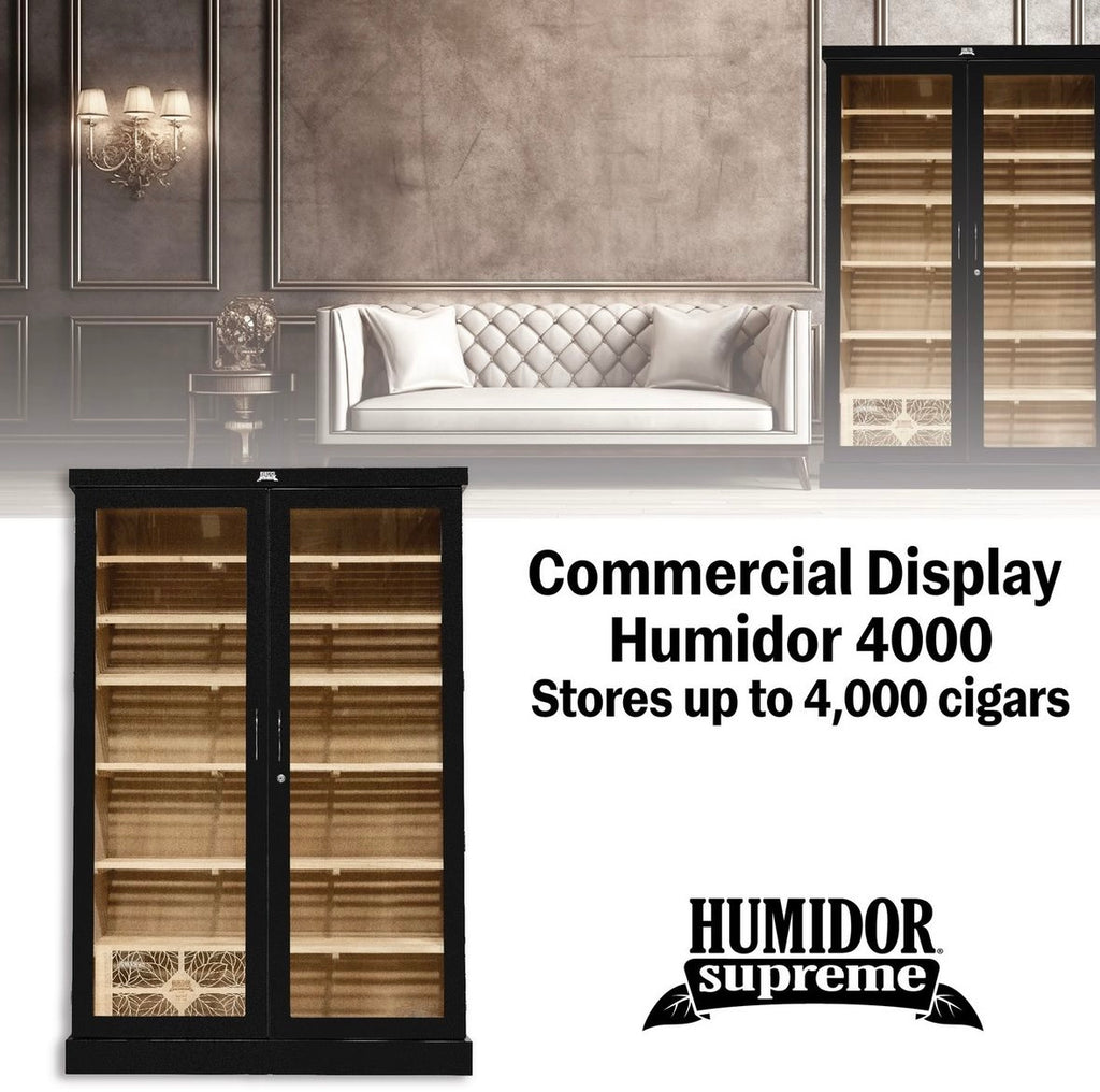 Humidor Supreme Commercial Display Cigar Humidor Cabinet | Holds 4000 Cigars