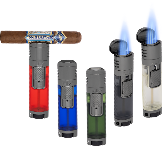 PaliĂł Veneto Display of 15, Assorted colors | Quad Flame Torch Lighters