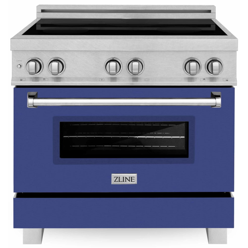 ZLINE 36" Induction Range in DuraSnow® with a 4 Element Stove and Electric Oven (RAINDS-SN-36)