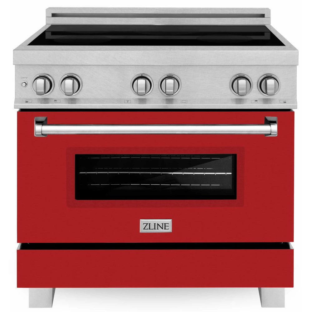 ZLINE 36" Induction Range in DuraSnow® with a 4 Element Stove and Electric Oven (RAINDS-SN-36)