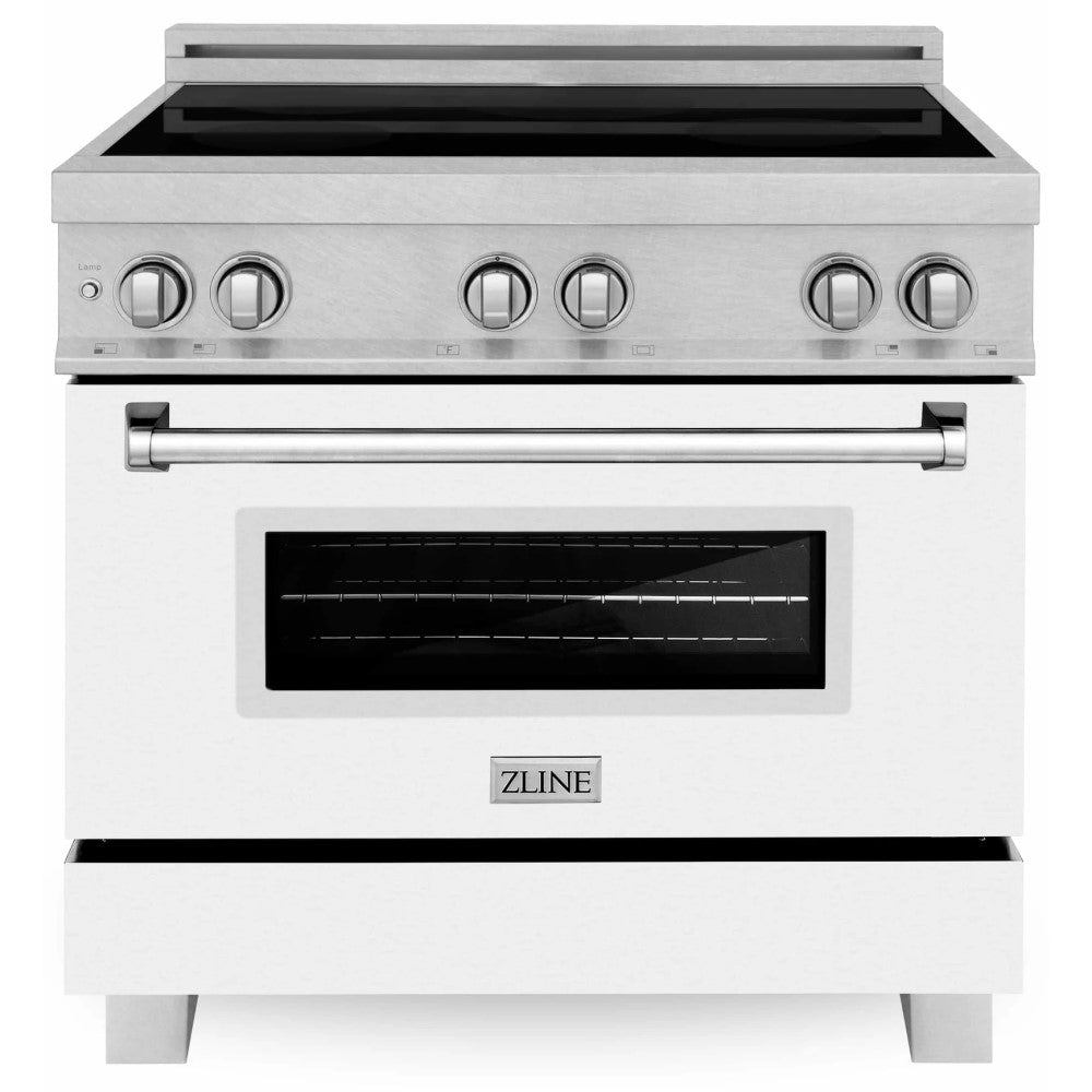 ZLINE 36" Induction Range in DuraSnow® with a 4 Element Stove and Electric Oven (RAINDS-SN-36)