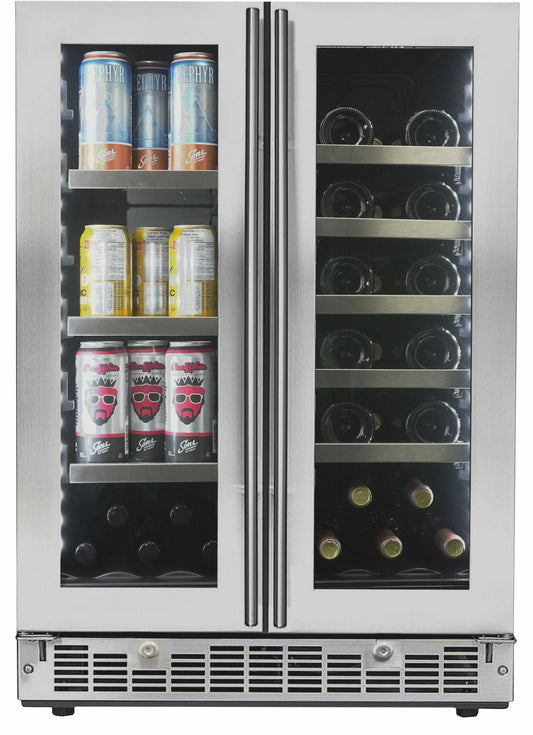 Danby Silhouette Lorraine | 24" Dual Zone Wine & Beverage Center Combo | Holds 61 Cans, 21 Bottles