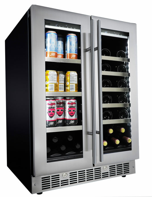 Danby Silhouette Lorraine | 24" Dual Zone Wine & Beverage Center Combo | Holds 61 Cans, 21 Bottles