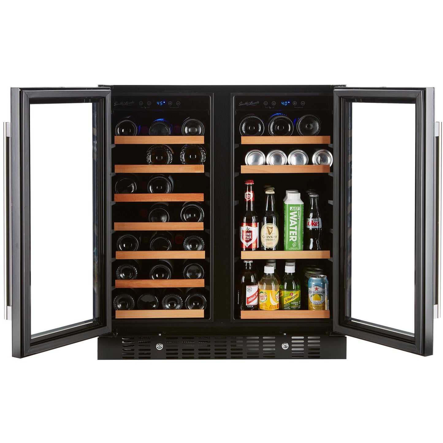 Smith & Hanks 30" Wide Dual Zone Wine and Beverage Center Combo | Holds 34 Bottles & 90 Cans | BEV176D