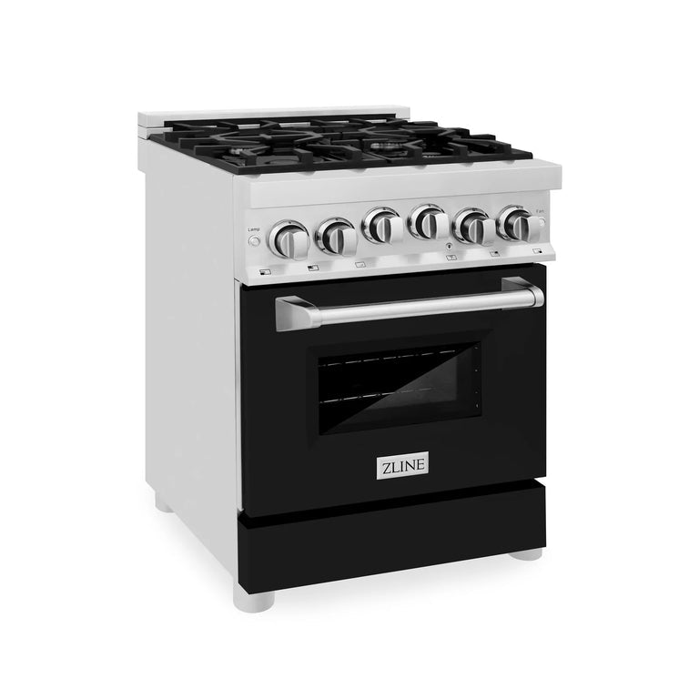 ZLINE 24" Dual Fuel Range with Gas Stove and Electric Oven in Stainless Steel (RA24)