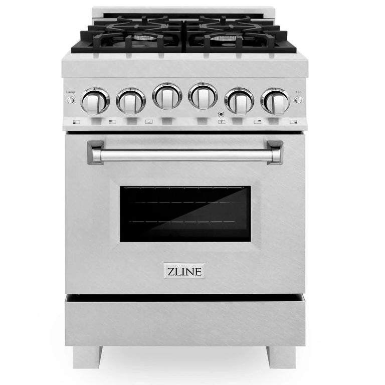 ZLINE 24" Dual Fuel Range with Gas Stove and Electric Oven in Stainless Steel (RA24)