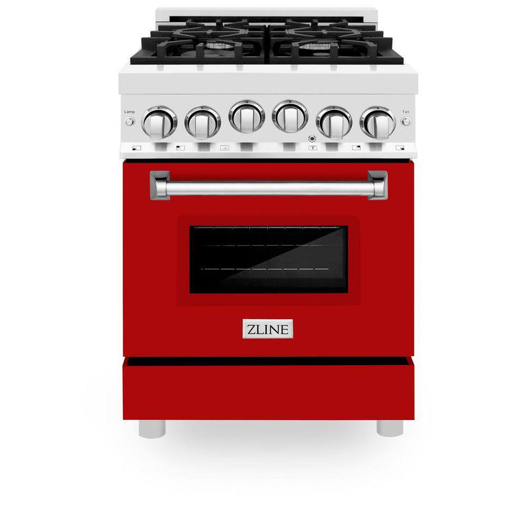 ZLINE 24" Dual Fuel Range with Gas Stove and Electric Oven in Stainless Steel (RA24)