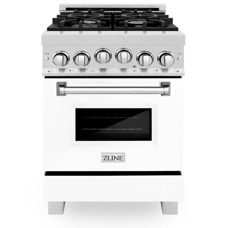 ZLINE 24" Dual Fuel Range with Gas Stove and Electric Oven in Stainless Steel (RA24)