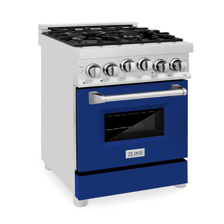 ZLINE 24" Dual Fuel Range with Gas Stove and Electric Oven in Stainless Steel (RA24)