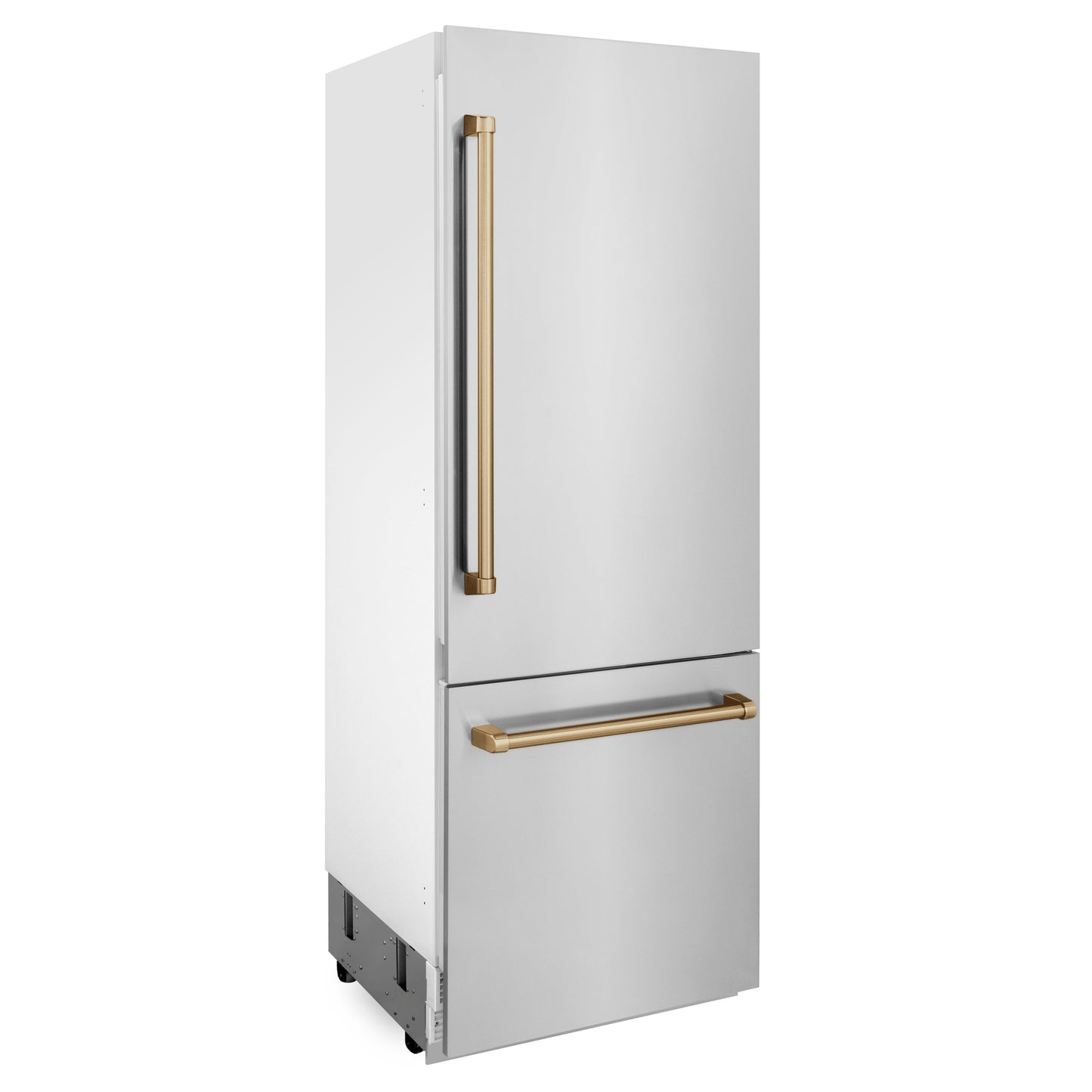 ZLINE Autograph 30 In. 16.1 cu. ft. Built-In Refrigerator with Internal Water and Ice Dispenser with Bronze Accents, RBIVZ-304-30-CB