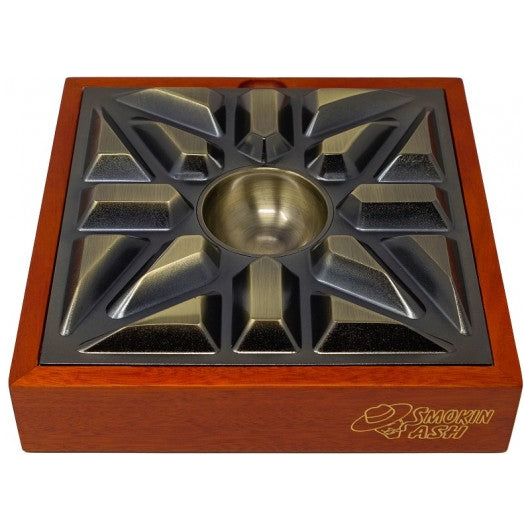 Smokin Ash Urban MatrX Ashtray w/ Contemporary Design & Solid Wood Base