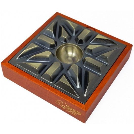 Smokin Ash Urban MatrX Ashtray w/ Contemporary Design & Solid Wood Base