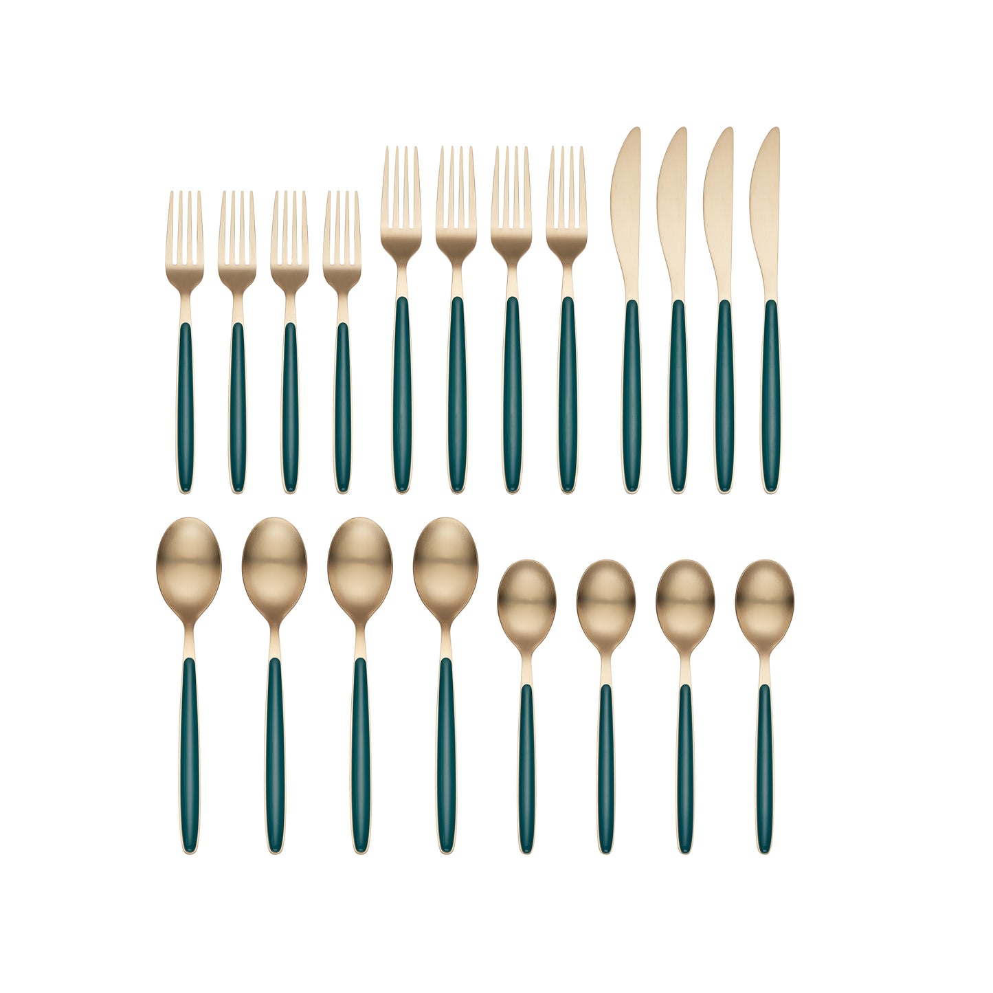 Cambridge Kiernan Forest Green Champagne 20-Piece Flatware Set