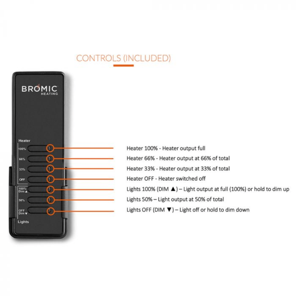 Bromic Eclipse Smart-Heat 2900W Portable Infrared Electric Heater with Dimmer