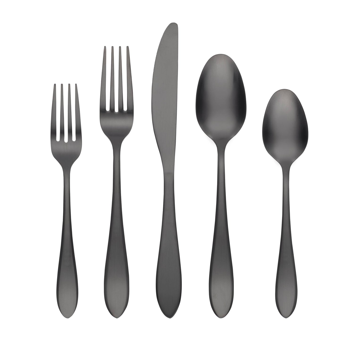 Cambridge Delia Black Satin 20-Piece Flatware Set