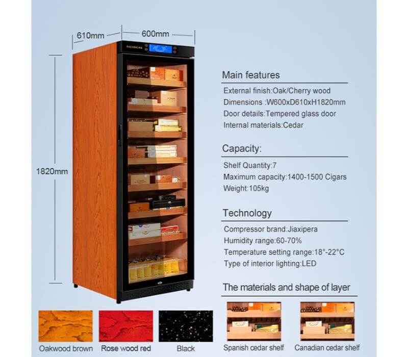 Raching C380A Electronic Humidor Cabinet | 1,500 Cigars