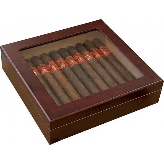 Chateau Glass top Small Humidor with Humidifier | Holds 20 Cigars