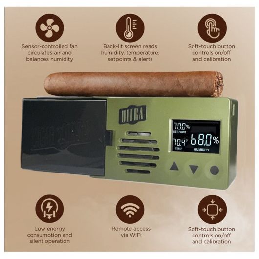 Cigar Oasis Ultra 4.0 Electric Cigar Humidifier | 50-100 Cigars