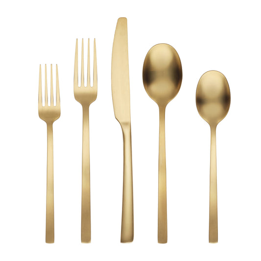 Cambridge Beacon Gold Satin 20-Piece Flatware Set