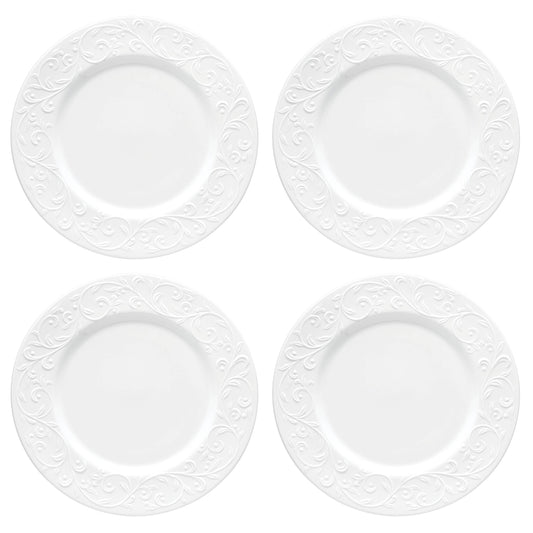 Lenox Opal Innocence Carved 4-Piece Dinner Plate Set