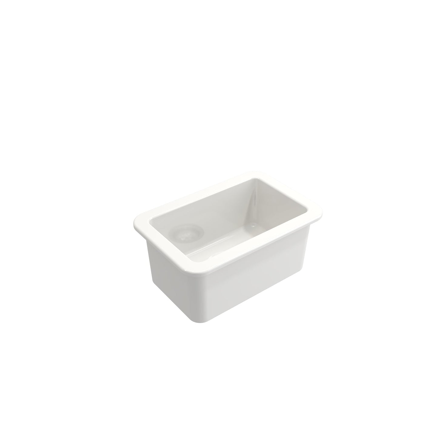 BOCCHI SOTTO 12" Fireclay Modern Undermount Single Bowl Bar Sink with Strainer