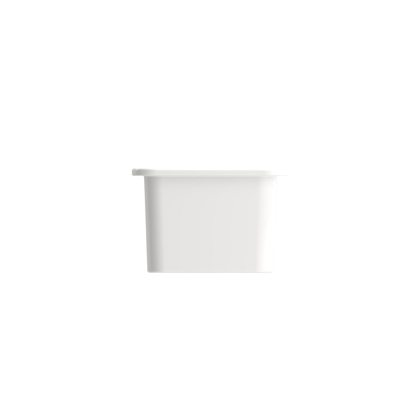 BOCCHI SOTTO 12" Fireclay Modern Undermount Single Bowl Bar Sink with Strainer