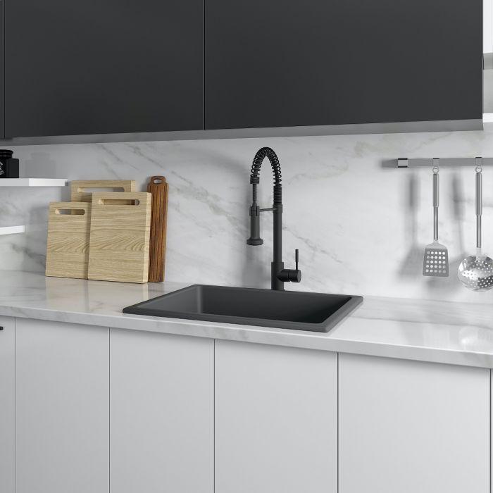 ZLINE Rome Dual Mount Fireclay Sink in Charcoal (FRC5123-CL-24)