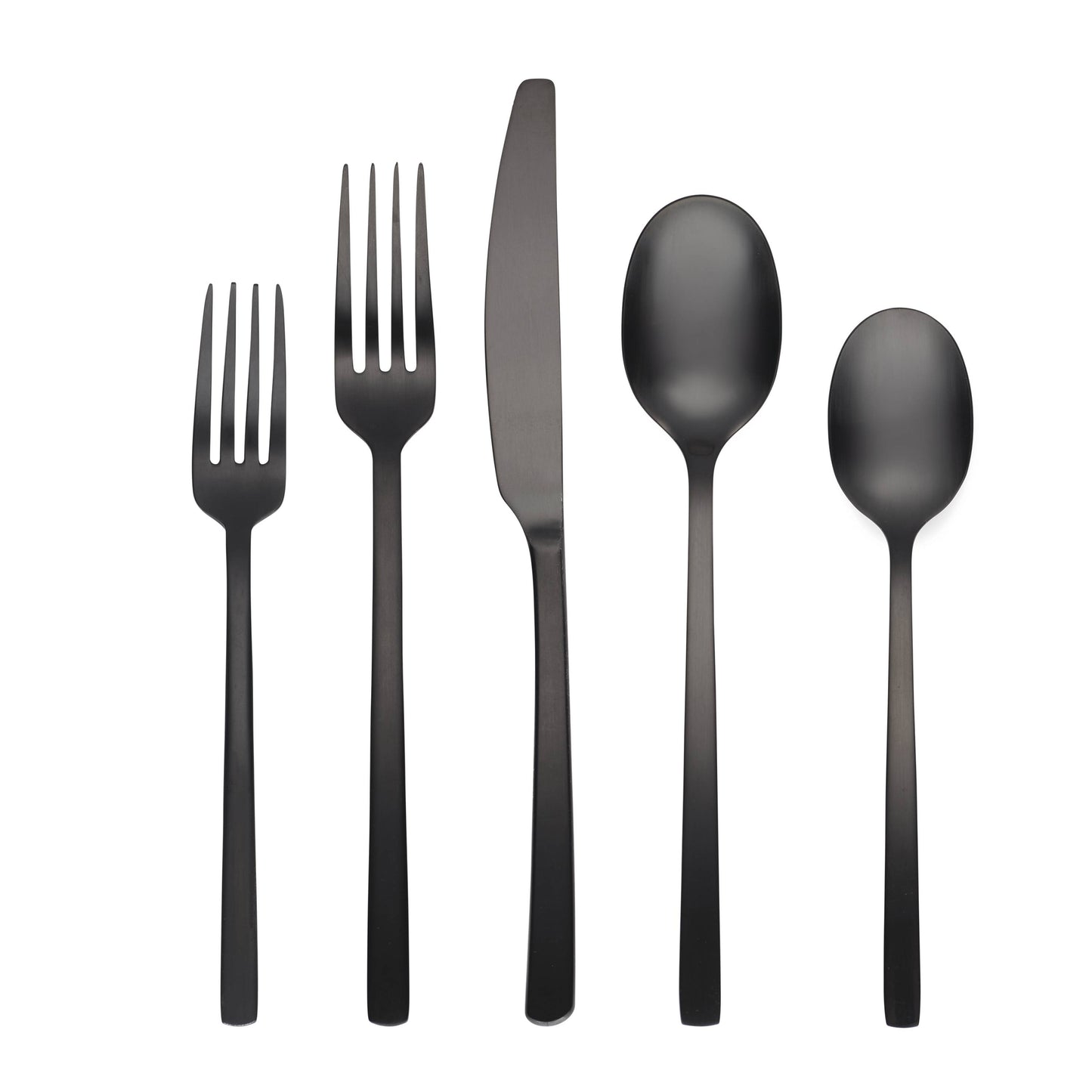 Cambridge Beacon Black Satin 20-Piece Flatware Set