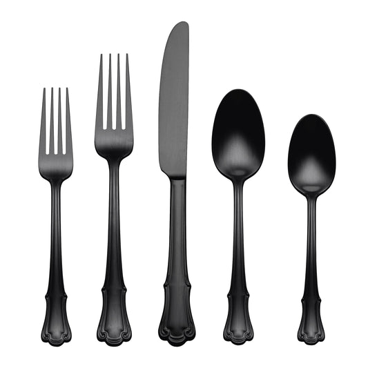 Oneida James Street Satin Black 20 Piece Flatware Set