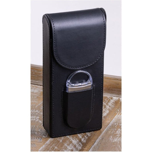 3 Cigar Leather Case w/ Magnetic Closure & Cutter