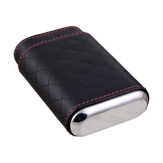 3 Cigar Diamond Stitched Case with Polished End Caps